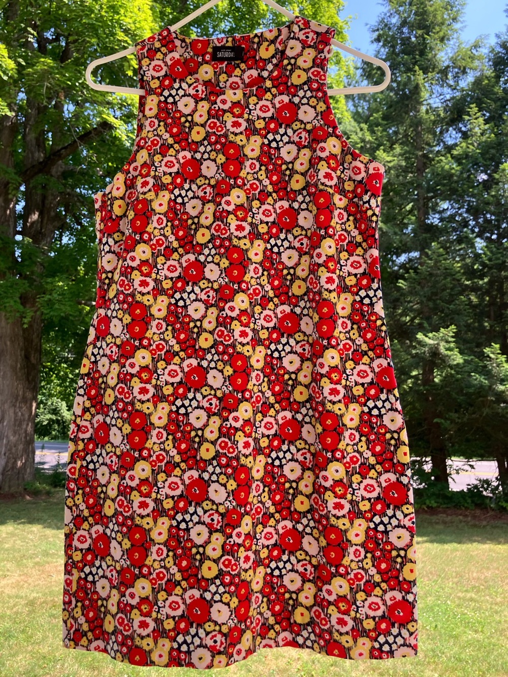 kate spade Saturday Red, Yellow & Black Floral Shift Dress